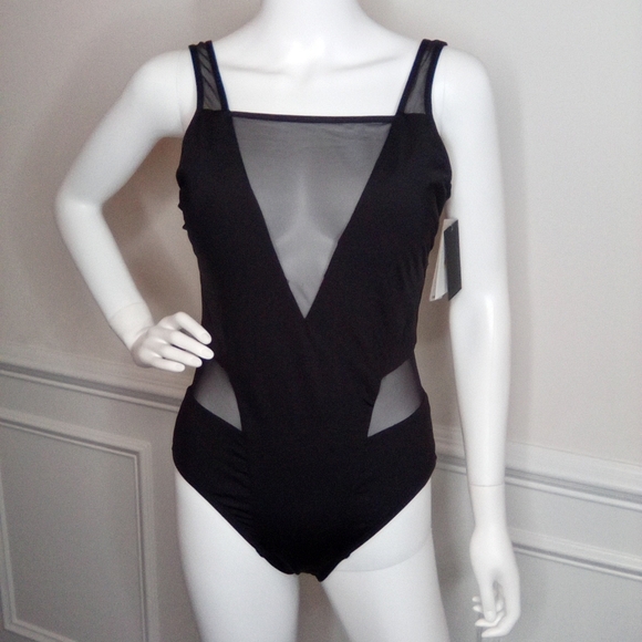 Kenneth Cole Black One Piece Swimsuit, Sz. Medium, - Picture 12 of 16